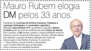 Nota do deputado Mauro Rubem: dissimulação