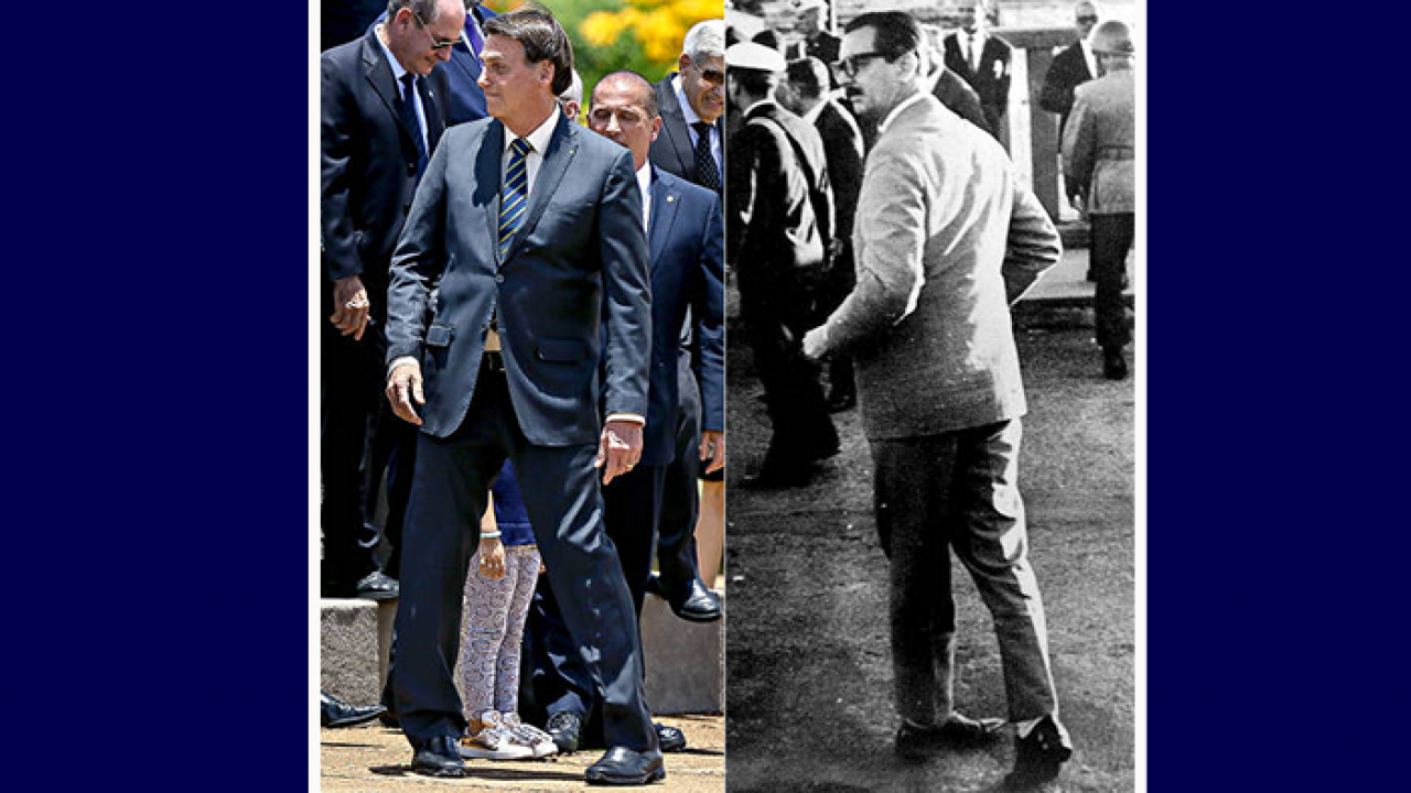 Fotógrafo flagra Bolsonaro em pose idêntica à de Jânio Quadros em 1961: mera coincidência? - Goiás 24 horas