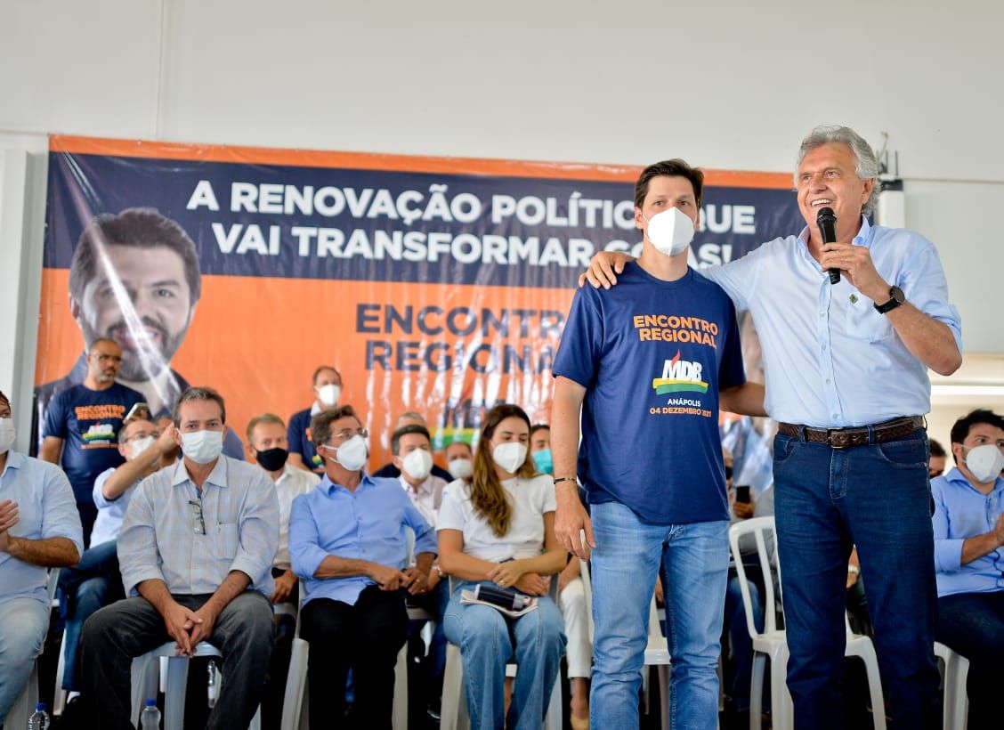Governador Ronaldo Caiado e o presidente regional do MDB, Daniel Vilela (Foto: Governo do Estado)